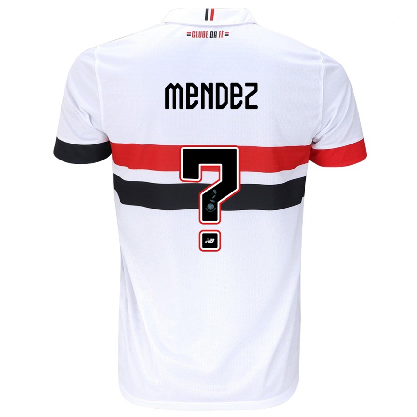 Kinder Fußball Jhegson Méndez #0 Weiß Rot Schwarz Heimtrikot Trikot 2024/25 T-Shirt Luxemburg