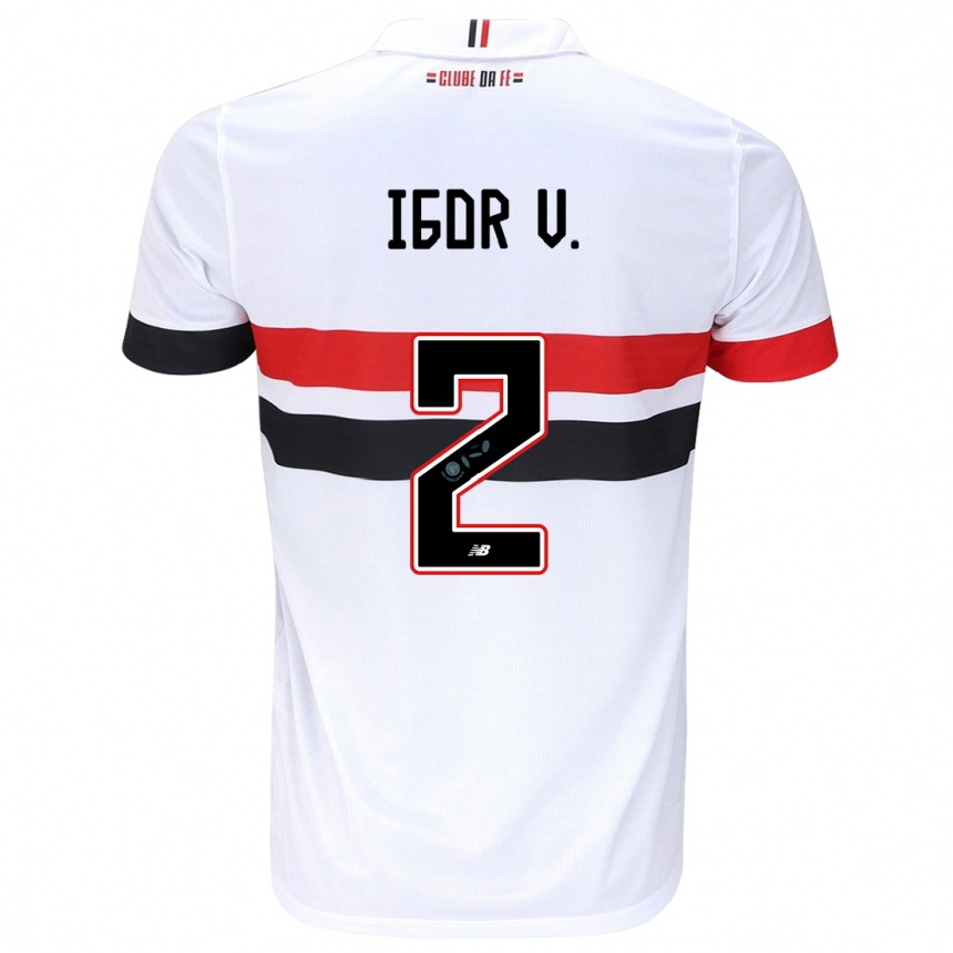 Kinder Fußball Igor Vinícius #2 Weiß Rot Schwarz Heimtrikot Trikot 2024/25 T-Shirt Luxemburg