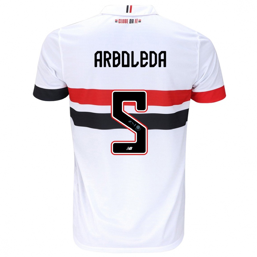 Kinder Fußball Robert Arboleda #5 Weiß Rot Schwarz Heimtrikot Trikot 2024/25 T-Shirt Luxemburg