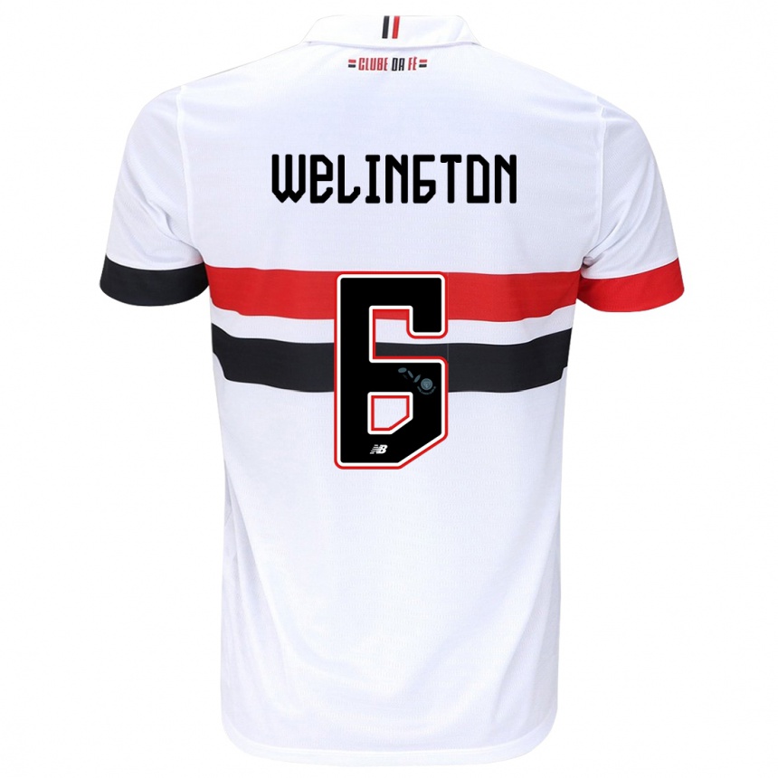 Kinder Fußball Welington #6 Weiß Rot Schwarz Heimtrikot Trikot 2024/25 T-Shirt Luxemburg