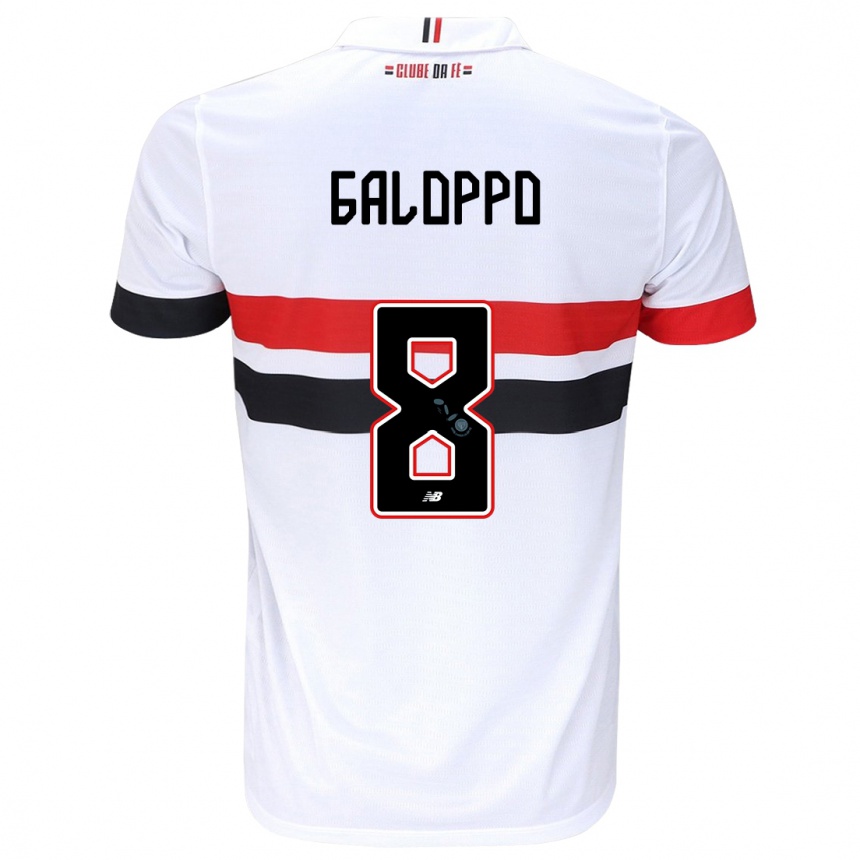 Kinder Fußball Giuliano Galoppo #8 Weiß Rot Schwarz Heimtrikot Trikot 2024/25 T-Shirt Luxemburg