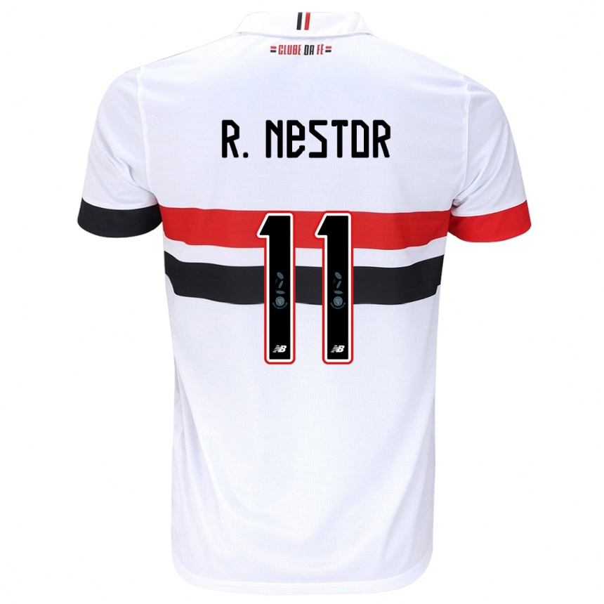 Kinder Fußball Rodrigo Nestor #11 Weiß Rot Schwarz Heimtrikot Trikot 2024/25 T-Shirt Luxemburg