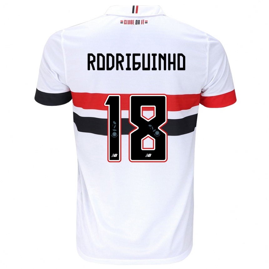 Kinder Fußball Rodriguinho #18 Weiß Rot Schwarz Heimtrikot Trikot 2024/25 T-Shirt Luxemburg