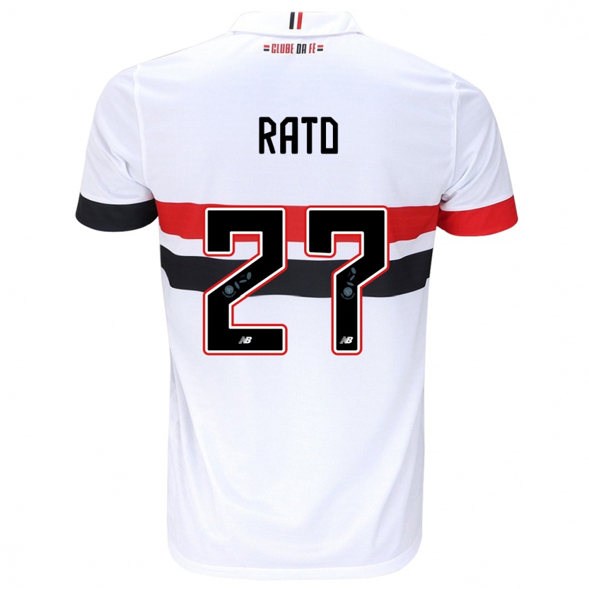 Kinder Fußball Wellington Rato #27 Weiß Rot Schwarz Heimtrikot Trikot 2024/25 T-Shirt Luxemburg