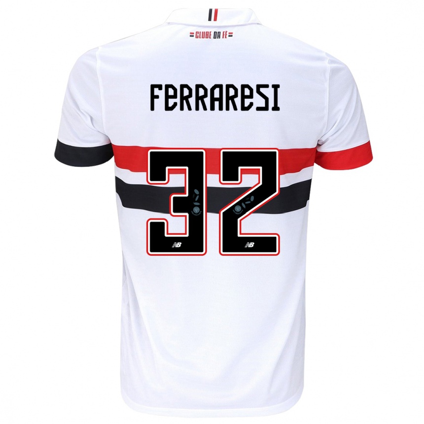 Kinder Fußball Nahuel Ferraresi #32 Weiß Rot Schwarz Heimtrikot Trikot 2024/25 T-Shirt Luxemburg