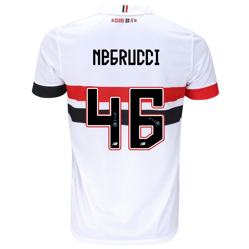 Kinder Fußball Felipe Negrucci #46 Weiß Rot Schwarz Heimtrikot Trikot 2024/25 T-Shirt Luxemburg