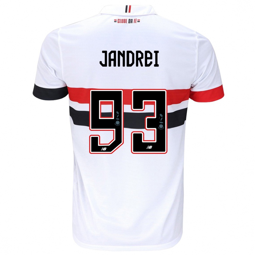 Kinder Fußball Jandrei #93 Weiß Rot Schwarz Heimtrikot Trikot 2024/25 T-Shirt Luxemburg