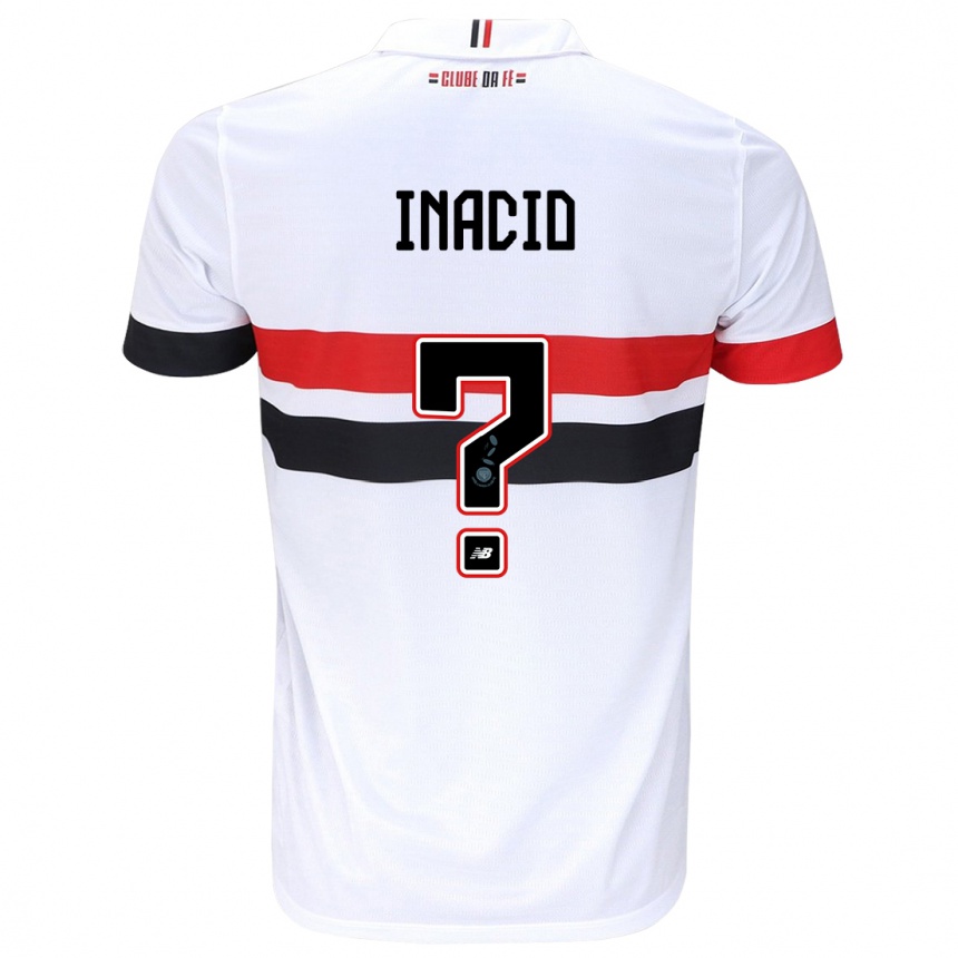 Kinder Fußball Lucas Inácio #0 Weiß Rot Schwarz Heimtrikot Trikot 2024/25 T-Shirt Luxemburg