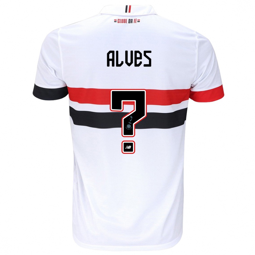 Kinder Fußball Matheus Alves #0 Weiß Rot Schwarz Heimtrikot Trikot 2024/25 T-Shirt Luxemburg