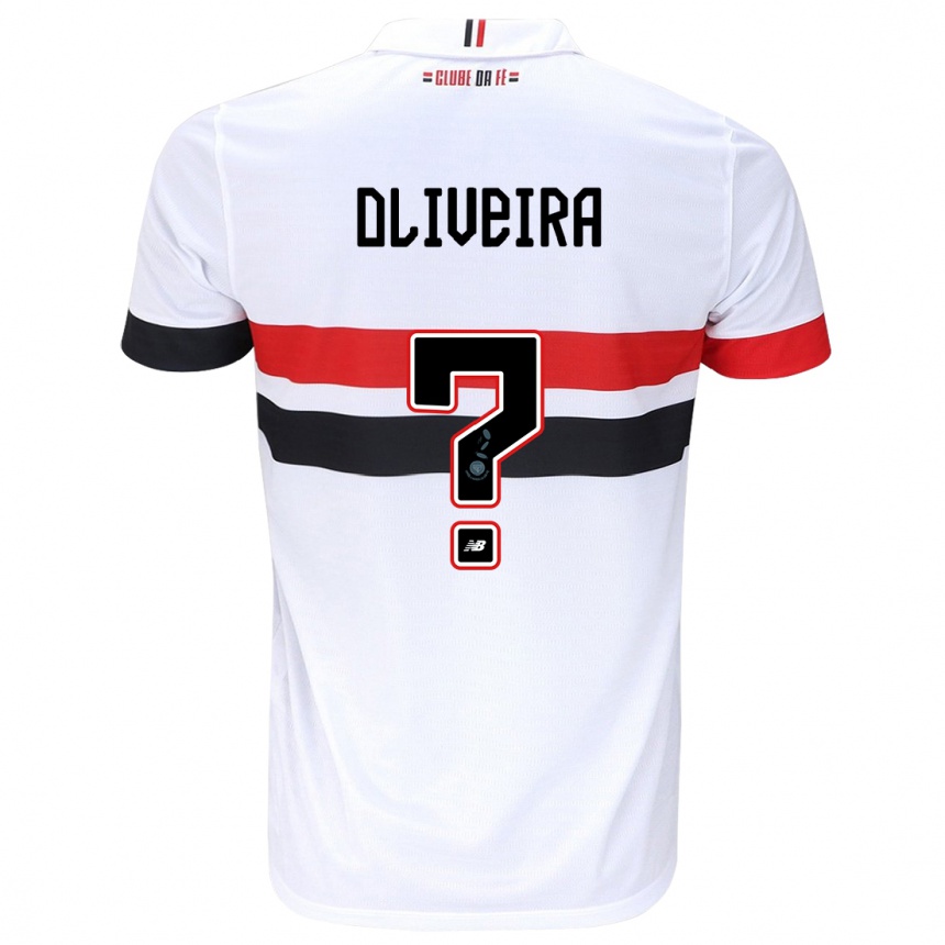 Kinder Fußball Felipe Oliveira #0 Weiß Rot Schwarz Heimtrikot Trikot 2024/25 T-Shirt Luxemburg