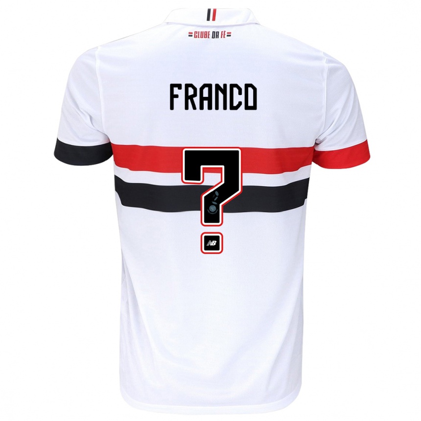 Kinder Fußball Franco #0 Weiß Rot Schwarz Heimtrikot Trikot 2024/25 T-Shirt Luxemburg