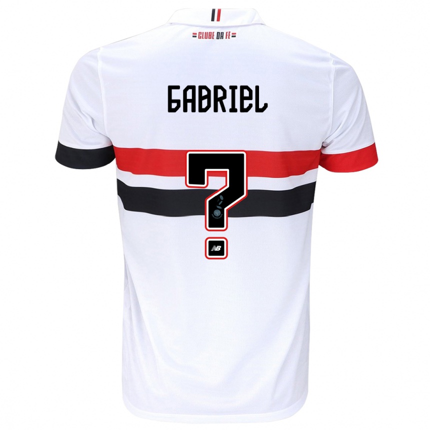 Kinder Fußball Gabriel Bruno #0 Weiß Rot Schwarz Heimtrikot Trikot 2024/25 T-Shirt Luxemburg