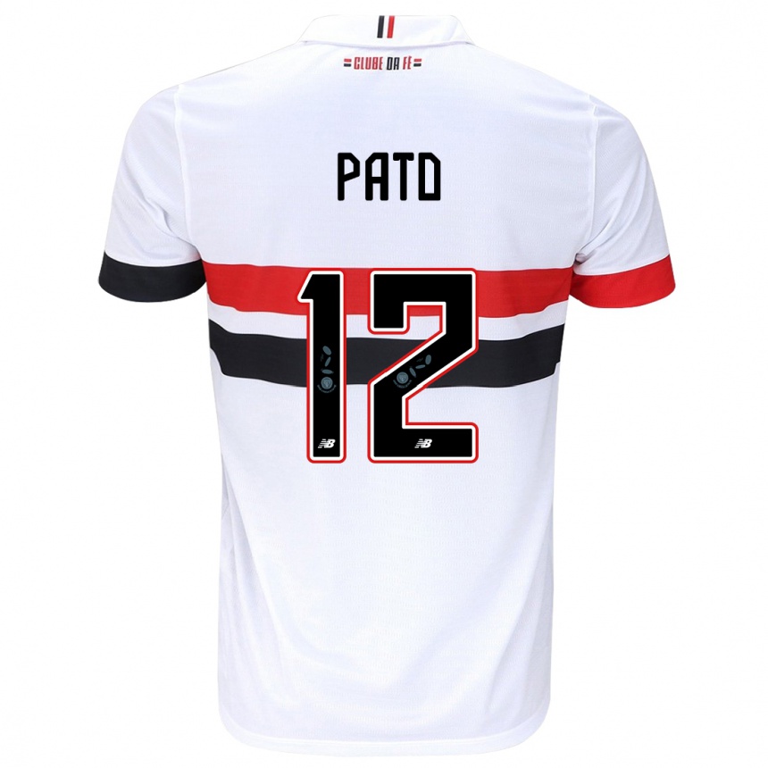 Kinder Fußball Alexandre Pato #12 Weiß Rot Schwarz Heimtrikot Trikot 2024/25 T-Shirt Luxemburg