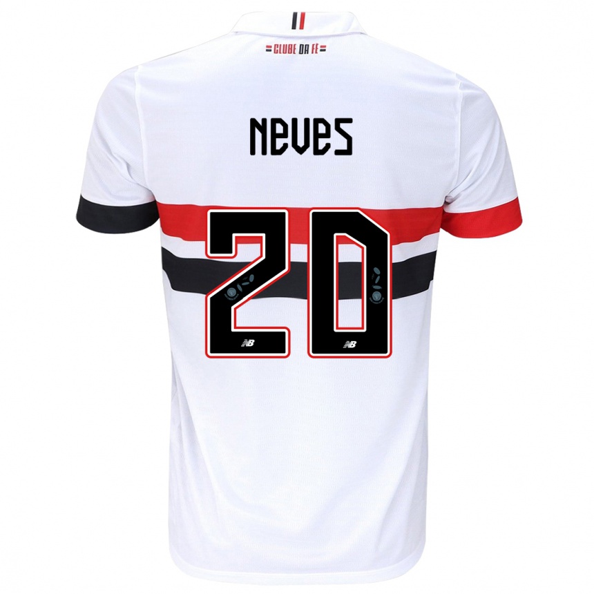 Kinder Fußball Gabriel Neves #20 Weiß Rot Schwarz Heimtrikot Trikot 2024/25 T-Shirt Luxemburg