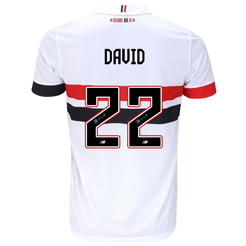 Kinder Fußball David #22 Weiß Rot Schwarz Heimtrikot Trikot 2024/25 T-Shirt Luxemburg