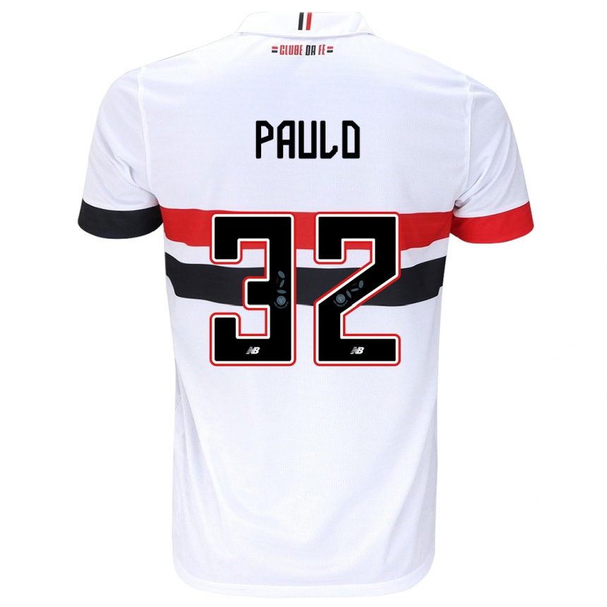 Kinder Fußball Marcos Paulo #32 Weiß Rot Schwarz Heimtrikot Trikot 2024/25 T-Shirt Luxemburg