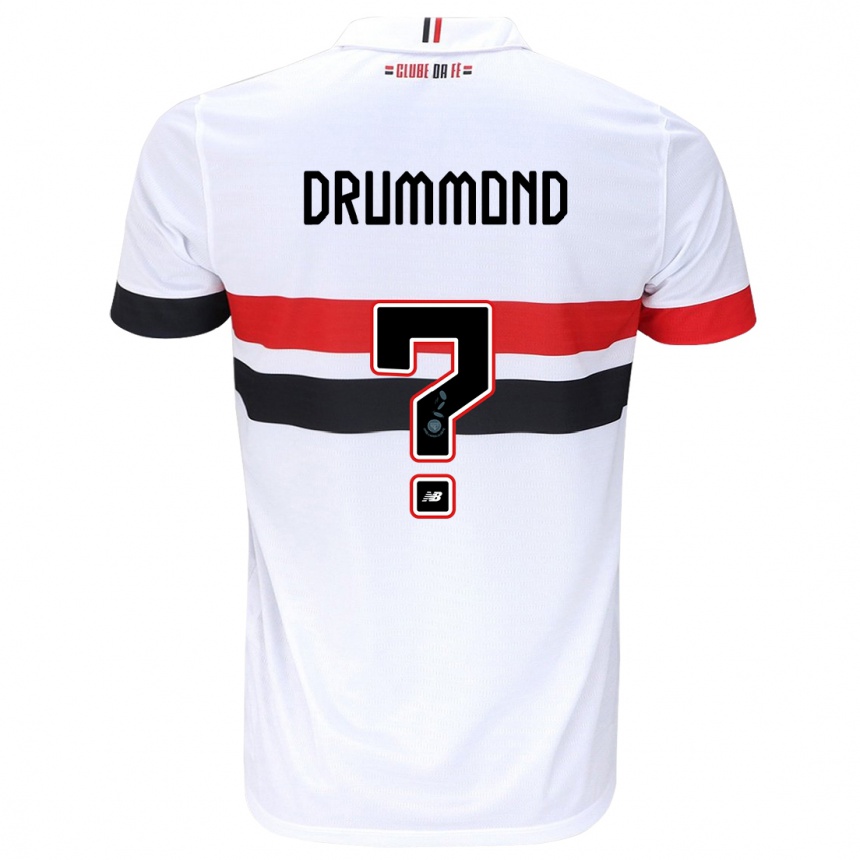 Kinder Fußball Lucca Drummond #0 Weiß Rot Schwarz Heimtrikot Trikot 2024/25 T-Shirt Luxemburg