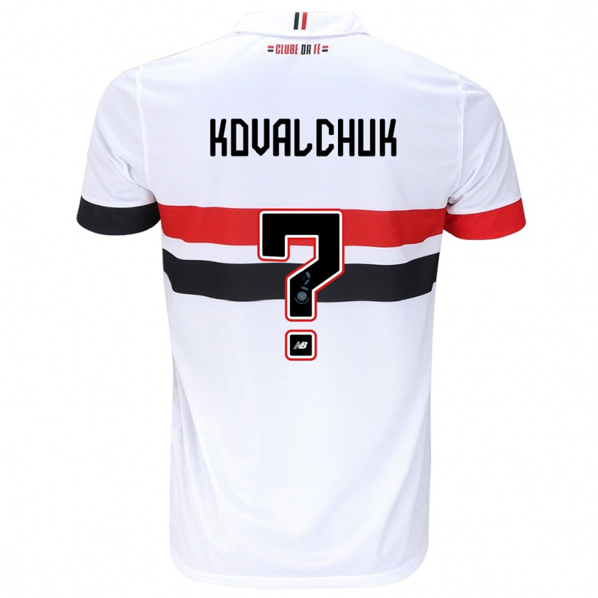 Kinder Fußball Filipp Kovalchuk #0 Weiß Rot Schwarz Heimtrikot Trikot 2024/25 T-Shirt Luxemburg