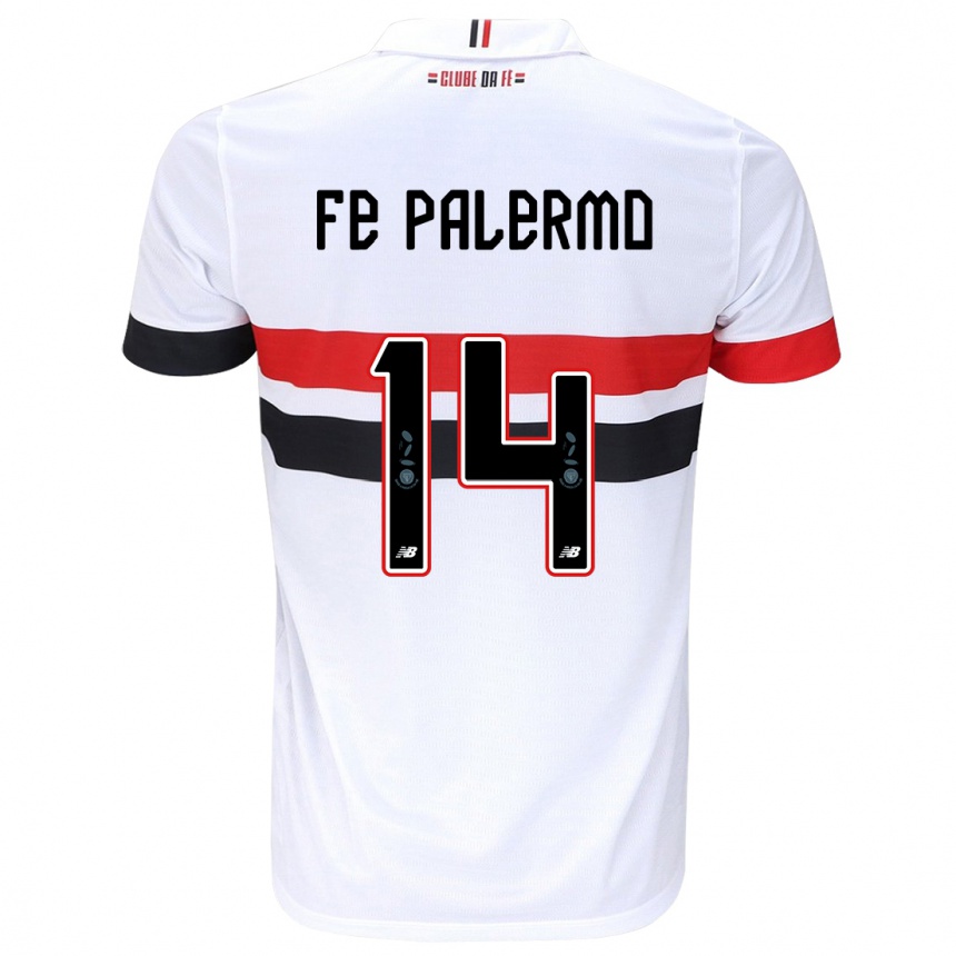 Kinder Fußball Fe Palermo #14 Weiß Rot Schwarz Heimtrikot Trikot 2024/25 T-Shirt Luxemburg