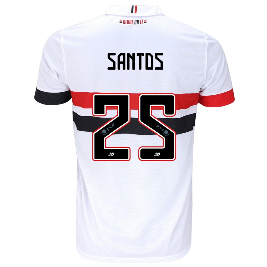 Kinder Fußball Mariana Santos #25 Weiß Rot Schwarz Heimtrikot Trikot 2024/25 T-Shirt Luxemburg