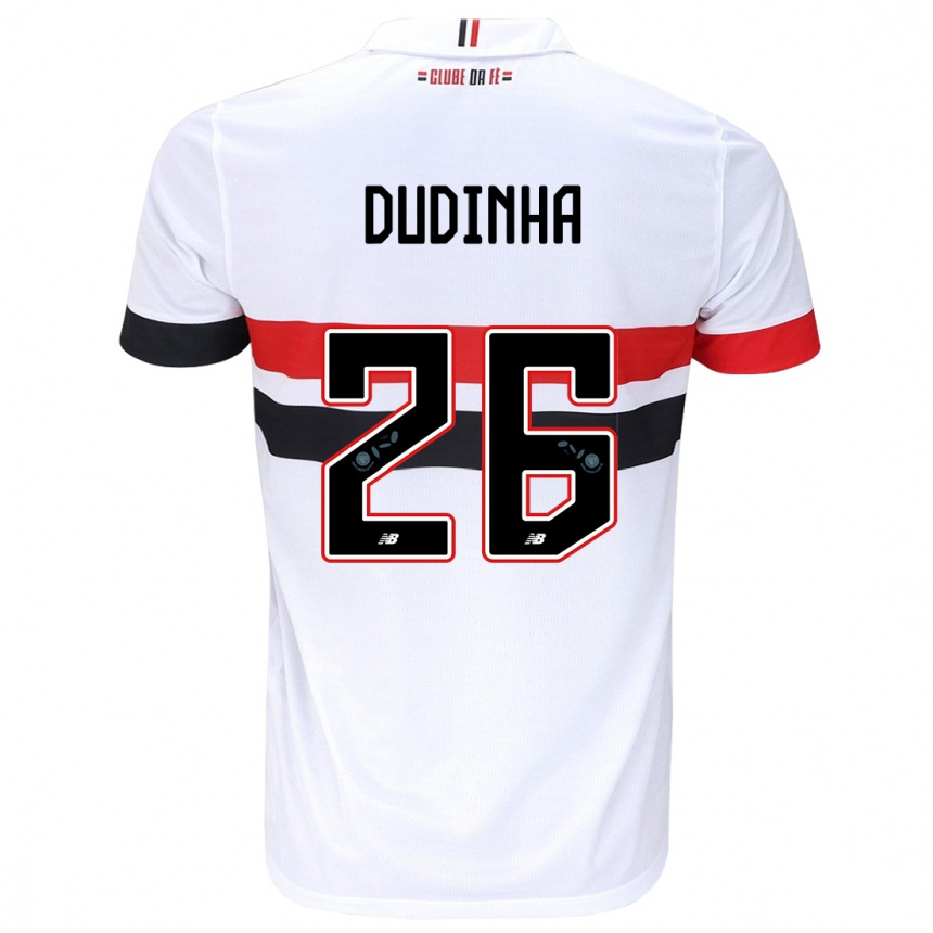 Kinder Fußball Dudinha #26 Weiß Rot Schwarz Heimtrikot Trikot 2024/25 T-Shirt Luxemburg