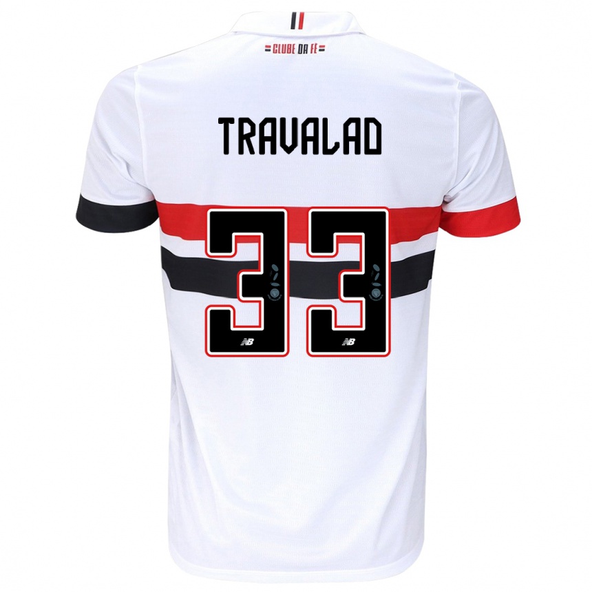 Kinder Fußball Rafa Travalão #33 Weiß Rot Schwarz Heimtrikot Trikot 2024/25 T-Shirt Luxemburg