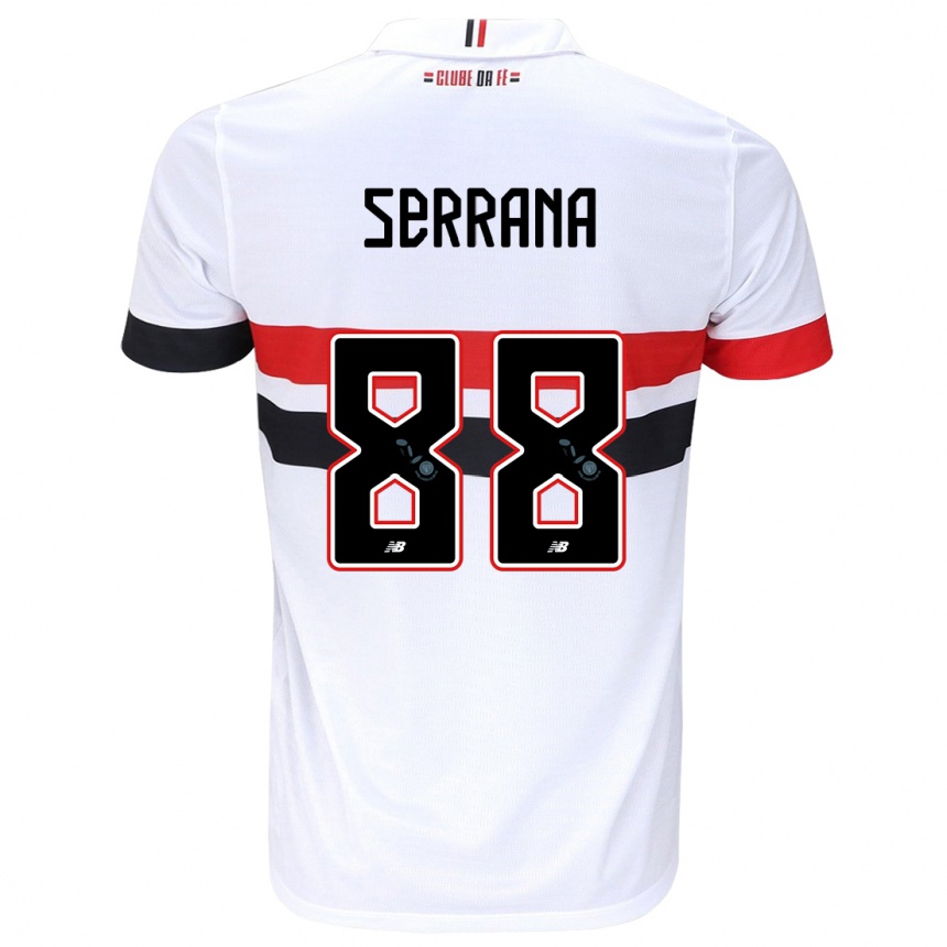 Kinder Fußball Serrana #88 Weiß Rot Schwarz Heimtrikot Trikot 2024/25 T-Shirt Luxemburg