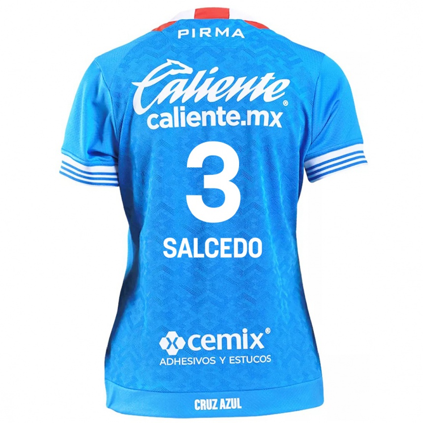 Kinder Fußball Carlos Salcedo #3 Himmelblau Heimtrikot Trikot 2024/25 T-Shirt Luxemburg