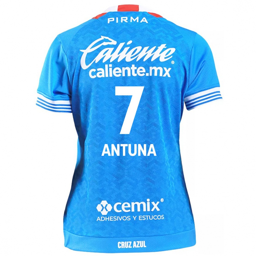 Kinder Fußball Uriel Antuna #7 Himmelblau Heimtrikot Trikot 2024/25 T-Shirt Luxemburg