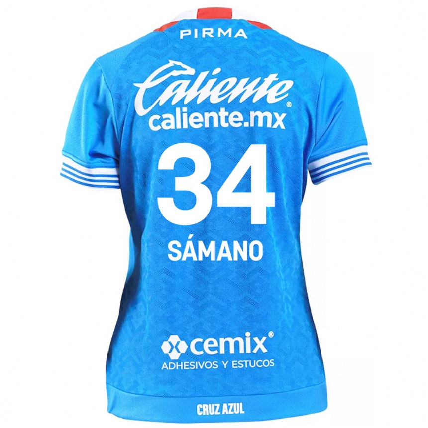 Kinder Fußball Leonardo Sámano #34 Himmelblau Heimtrikot Trikot 2024/25 T-Shirt Luxemburg