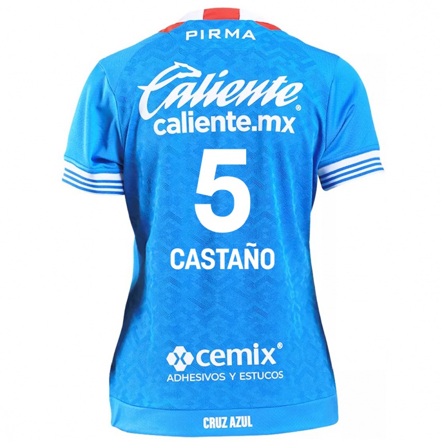 Kinder Fußball Kevin Castaño #5 Himmelblau Heimtrikot Trikot 2024/25 T-Shirt Luxemburg