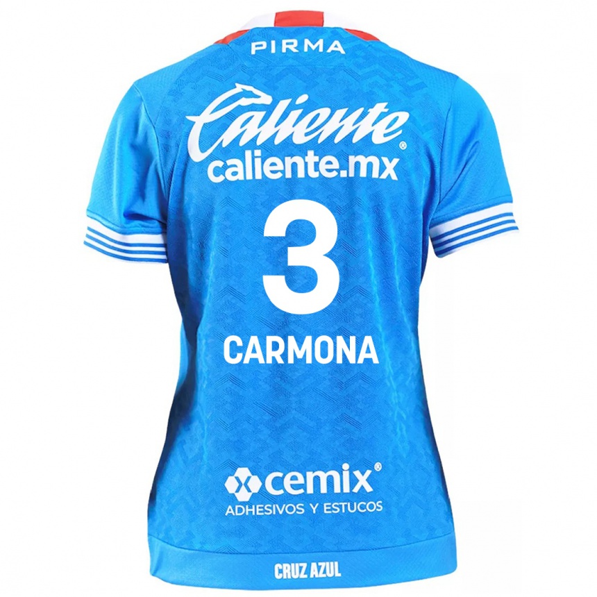 Kinder Fußball Edith Carmona #3 Himmelblau Heimtrikot Trikot 2024/25 T-Shirt Luxemburg