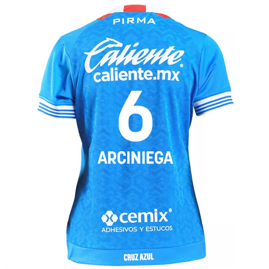 Kinder Fußball Mirelle Arciniega #6 Himmelblau Heimtrikot Trikot 2024/25 T-Shirt Luxemburg