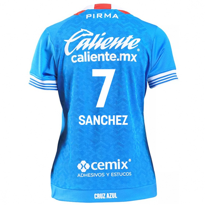 Kinder Fußball Andrea Sanchez #7 Himmelblau Heimtrikot Trikot 2024/25 T-Shirt Luxemburg