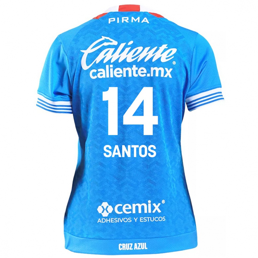 Kinder Fußball Eleisa Santos #14 Himmelblau Heimtrikot Trikot 2024/25 T-Shirt Luxemburg