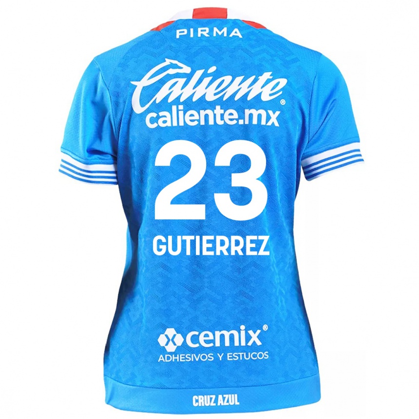 Kinder Fußball Ivonne Gutierrez #23 Himmelblau Heimtrikot Trikot 2024/25 T-Shirt Luxemburg