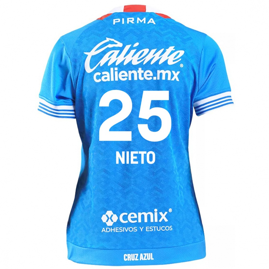 Kinder Fußball Natsidieli Nieto #25 Himmelblau Heimtrikot Trikot 2024/25 T-Shirt Luxemburg