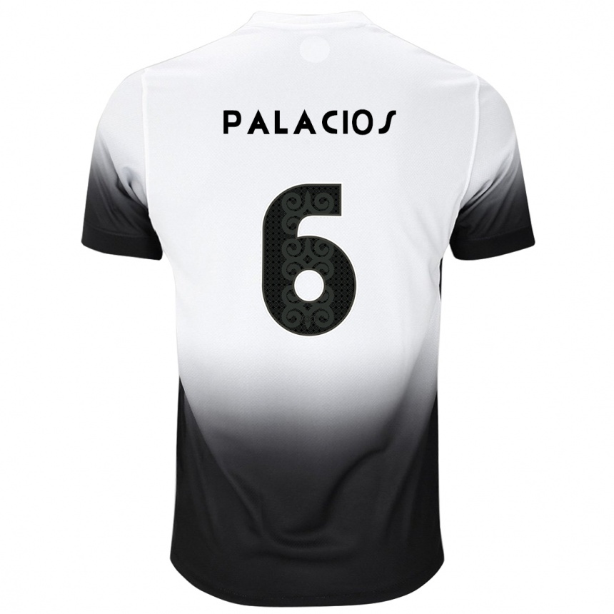 Kinder Fußball Diego Palacios #6 Weiß Schwarz Heimtrikot Trikot 2024/25 T-Shirt Luxemburg