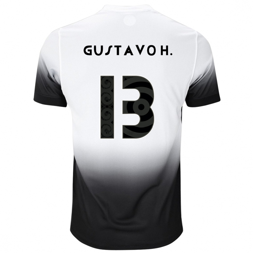 Kinder Fußball Gustavo Henrique #13 Weiß Schwarz Heimtrikot Trikot 2024/25 T-Shirt Luxemburg