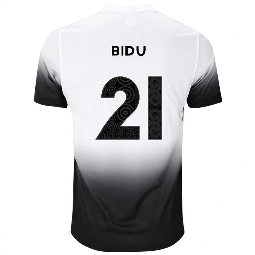 Kinder Fußball Matheus Bidu #21 Weiß Schwarz Heimtrikot Trikot 2024/25 T-Shirt Luxemburg