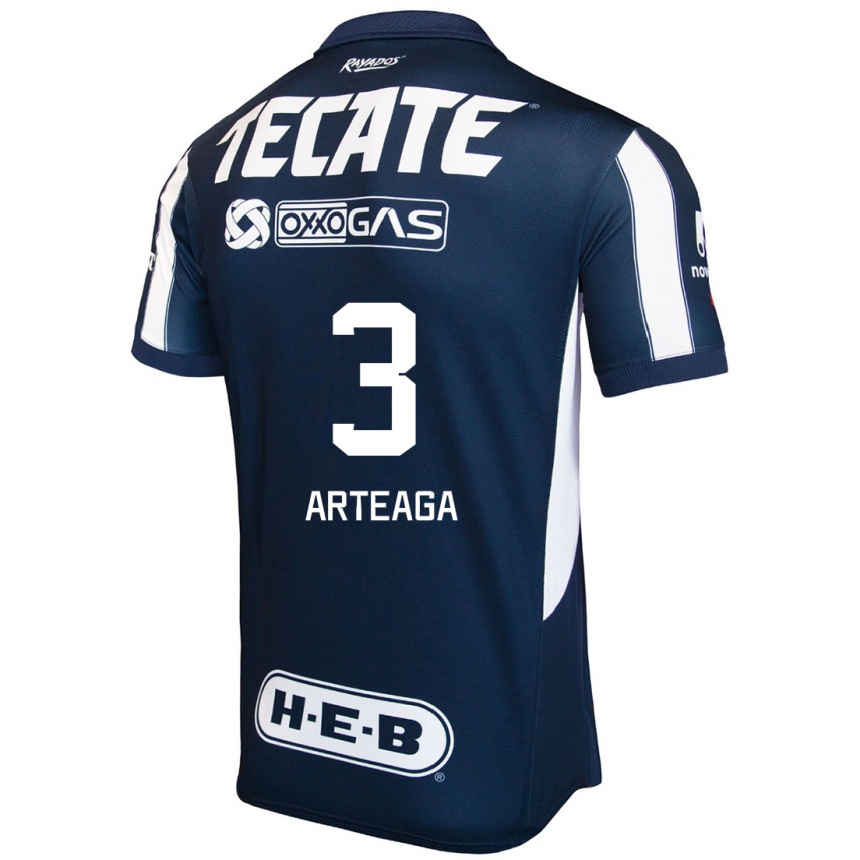 Kinder Fußball Gerardo Arteaga #3 Blau Rot Weiß Heimtrikot Trikot 2024/25 T-Shirt Luxemburg