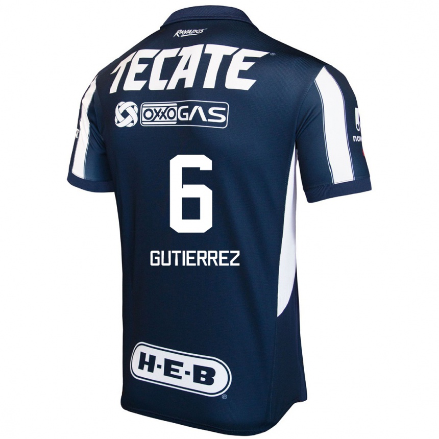 Kinder Fußball Édson Gutiérrez #6 Blau Rot Weiß Heimtrikot Trikot 2024/25 T-Shirt Luxemburg