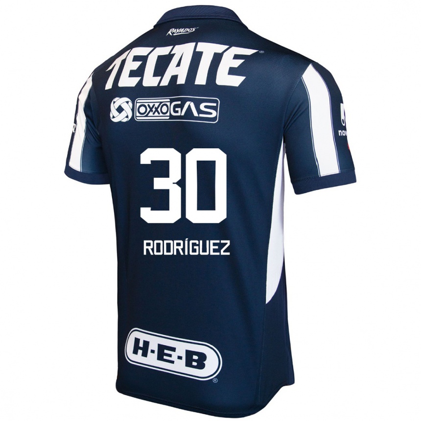 Kinder Fußball Jorge Rodríguez #30 Blau Rot Weiß Heimtrikot Trikot 2024/25 T-Shirt Luxemburg