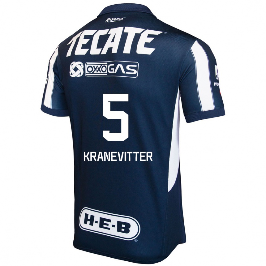 Kinder Fußball Matias Kranevitter #5 Blau Rot Weiß Heimtrikot Trikot 2024/25 T-Shirt Luxemburg