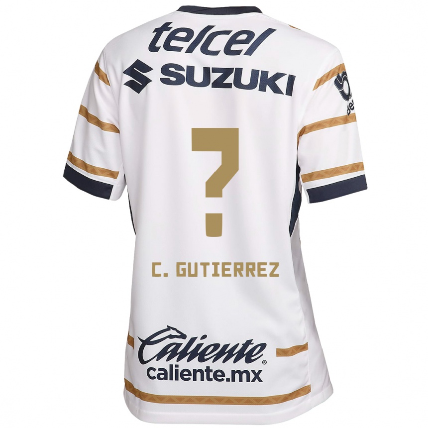 Kinder Fußball Carlos Gutiérrez #0 Weißer Obsidian Heimtrikot Trikot 2024/25 T-Shirt Luxemburg