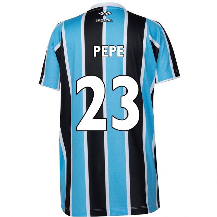 Kinder Fußball Pepê #23 Blau Schwarz Weiß Heimtrikot Trikot 2024/25 T-Shirt Luxemburg