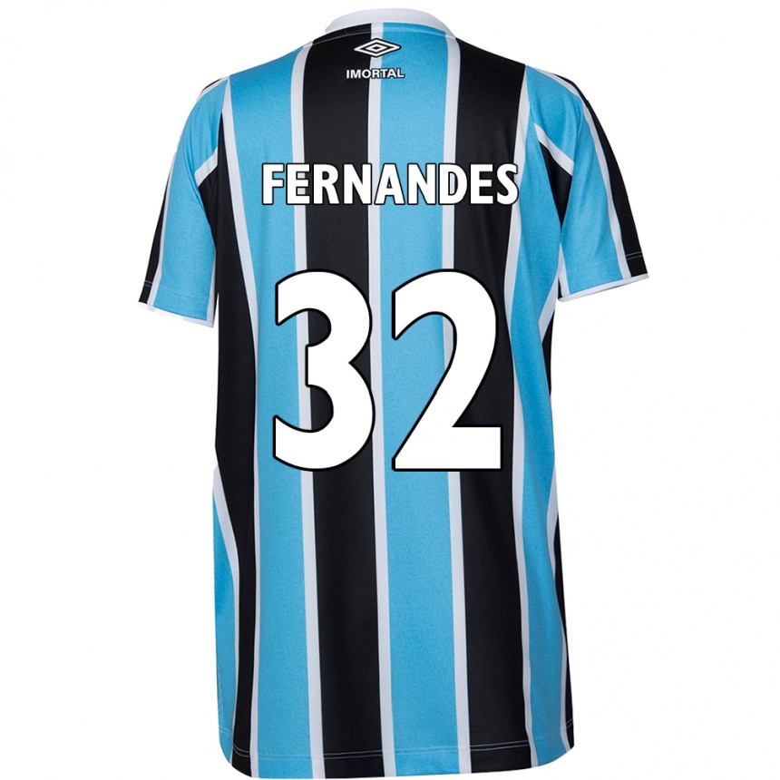 Kinder Fußball Nathan Fernandes #32 Blau Schwarz Weiß Heimtrikot Trikot 2024/25 T-Shirt Luxemburg