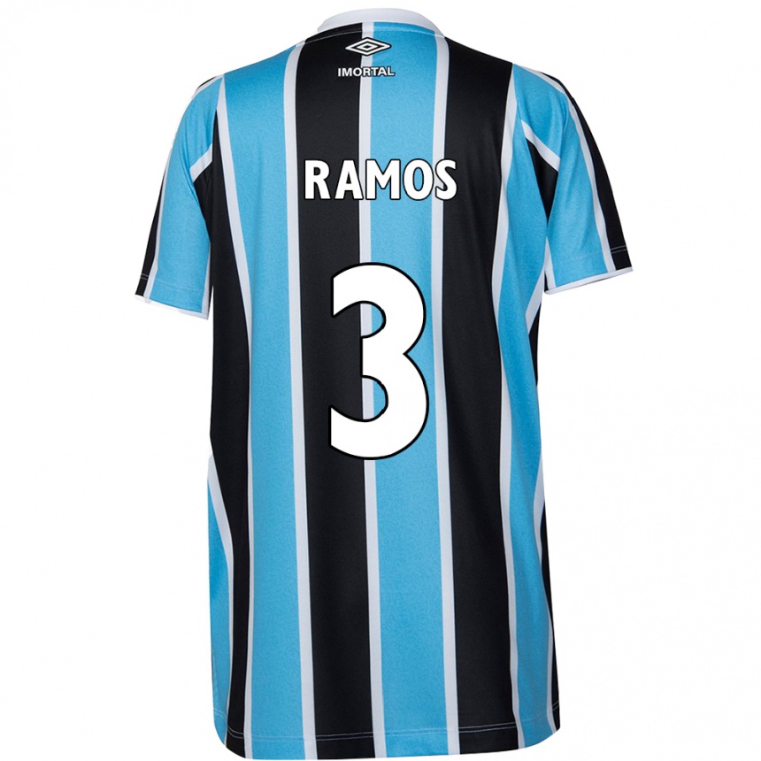 Kinder Fußball João Ramos #3 Blau Schwarz Weiß Heimtrikot Trikot 2024/25 T-Shirt Luxemburg