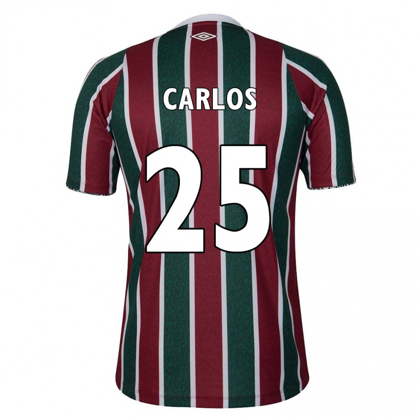 Kinder Fußball Antônio Carlos #25 Grün Kastanienbraun Weiß Heimtrikot Trikot 2024/25 T-Shirt Luxemburg