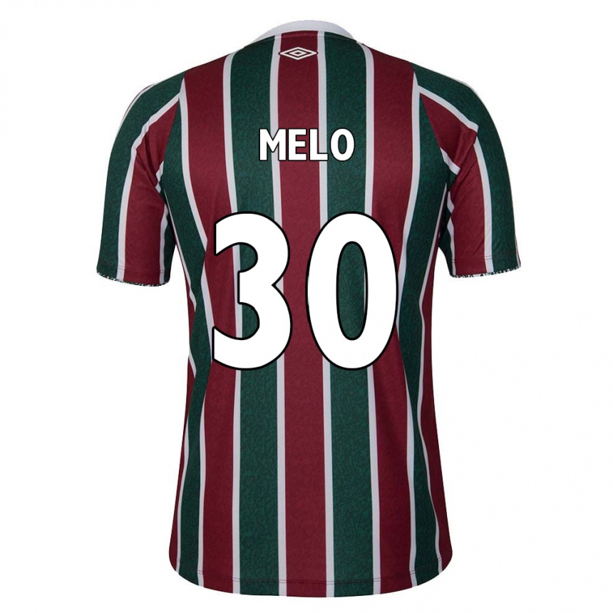 Kinder Fußball Felipe Melo #30 Grün Kastanienbraun Weiß Heimtrikot Trikot 2024/25 T-Shirt Luxemburg